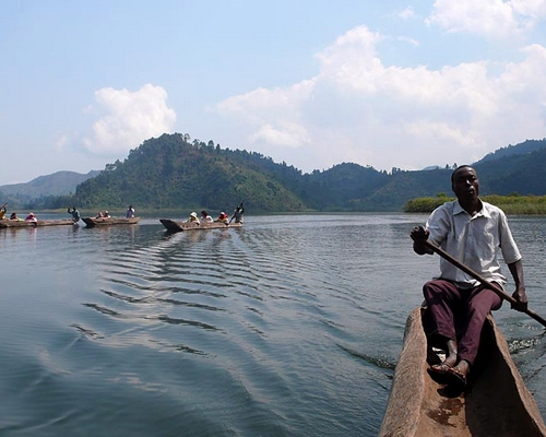 Canoeing in Uganda